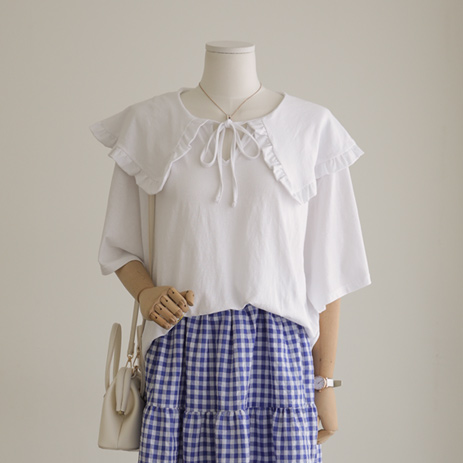Groin Ruffle Collar T-shirt T2091