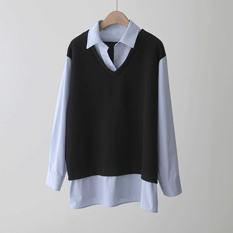 Wackley Knit Vest Shirt T824