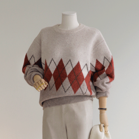 LitN Argyle Wool knit K3378