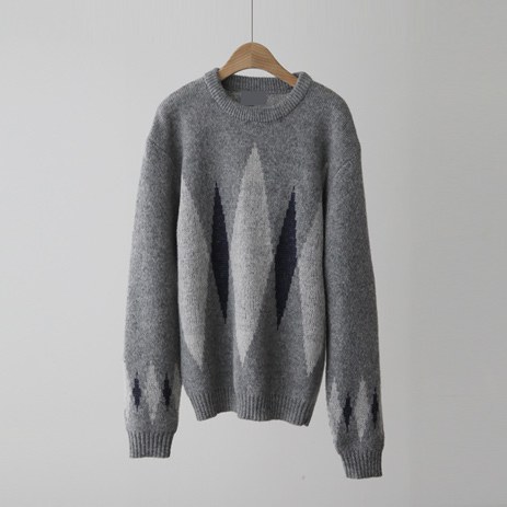 Argyle mohair Wool knit K3412