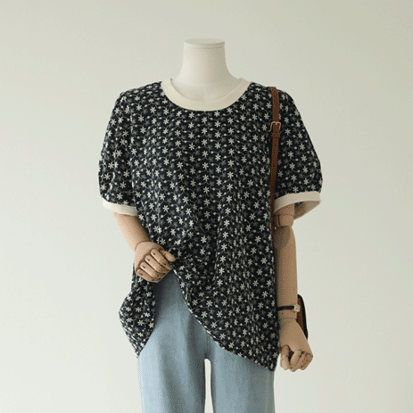 Sunoka Embroidery Short T shirts T7457