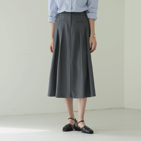 Low wave pin tuck Skirt SK2376