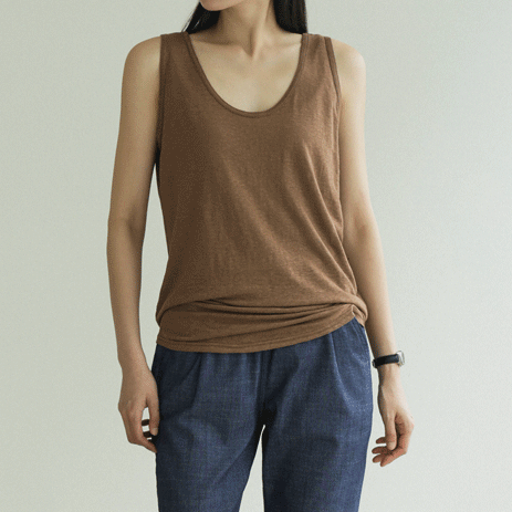 Marini Linen Sleeveless shirts T7658