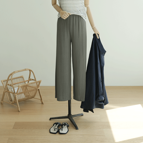 Litre semi-wide long pants P6246