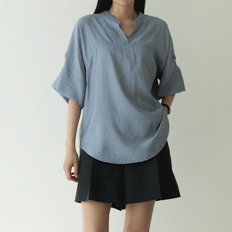 Hadail Open Neck Blouse T7996