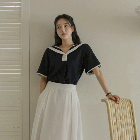 Marine Short-sleeve Blouse MM197