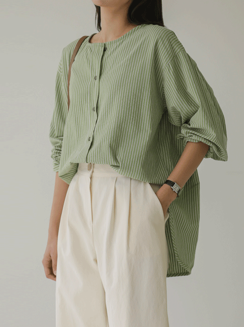 Seochehill No Collar Blouse T10782