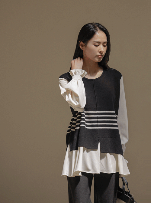 Themepo layered knit K4075