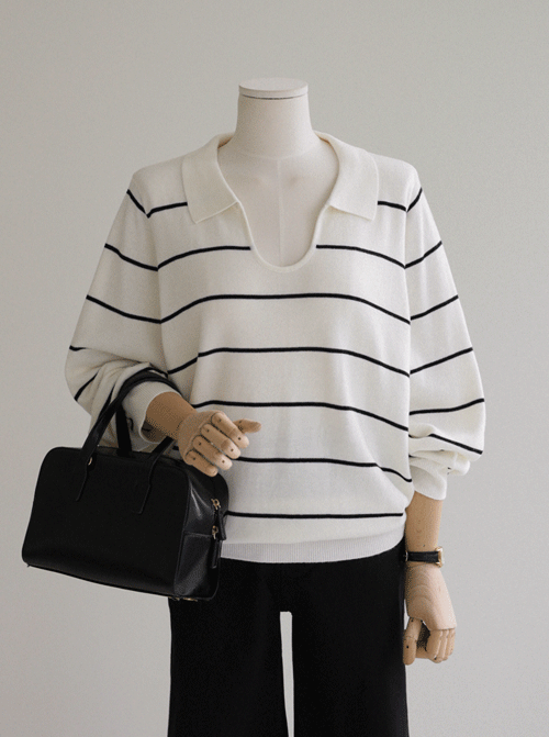 Teebuy Open Collar Knit Z294