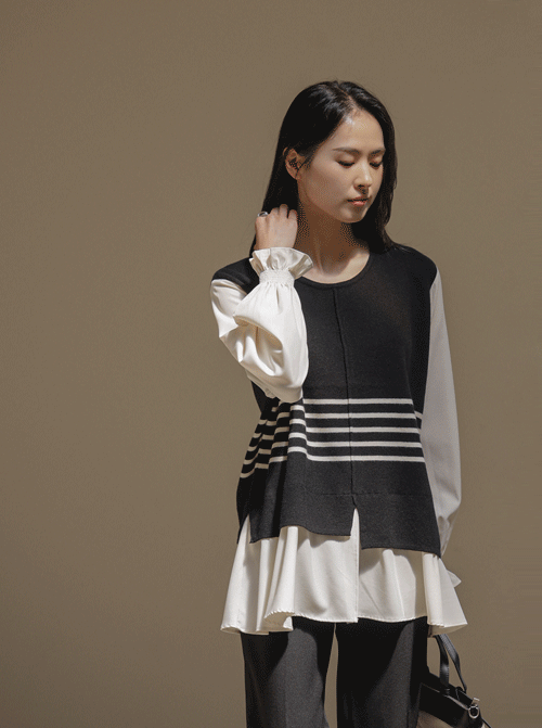 Themepo layered knit K4075