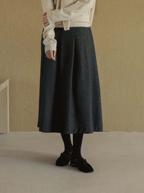 Sasopher Herringbone Wool Skirt SK2530