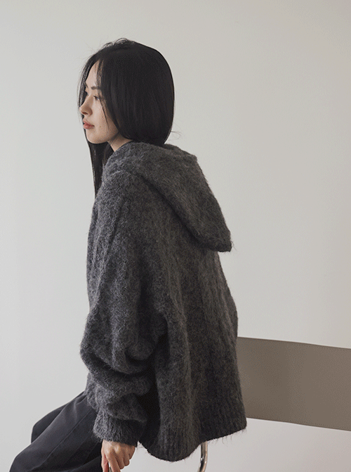 Lucenti Hooded Knit Zip-Up Z361