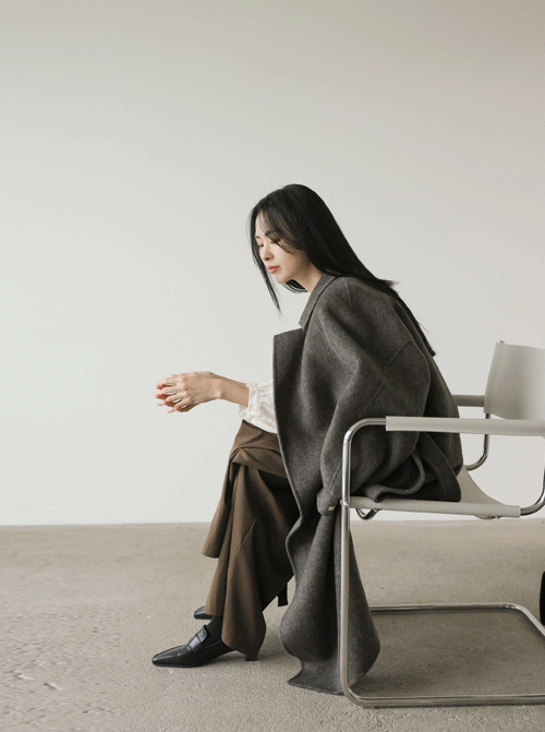 Vertical HAND MADE wool coat Z363