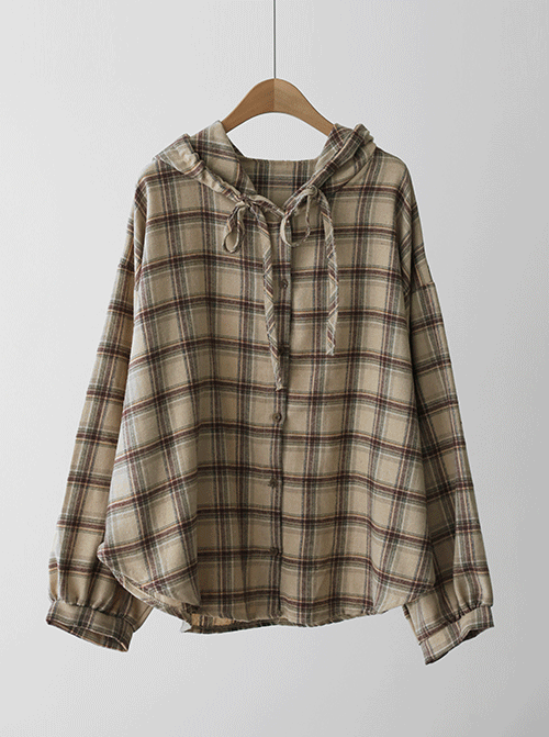 Crovel Check Hooded Shirt T10983