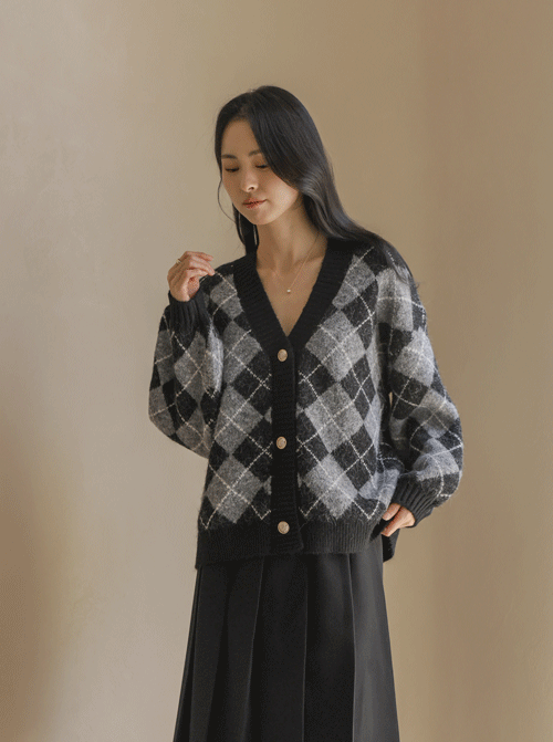 Tenbren Argyle Cardigan Z387