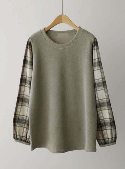 Juella Check Color Block T-shirt T11077