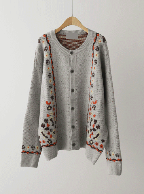 Limbert Flower Wool Cardigan C2587