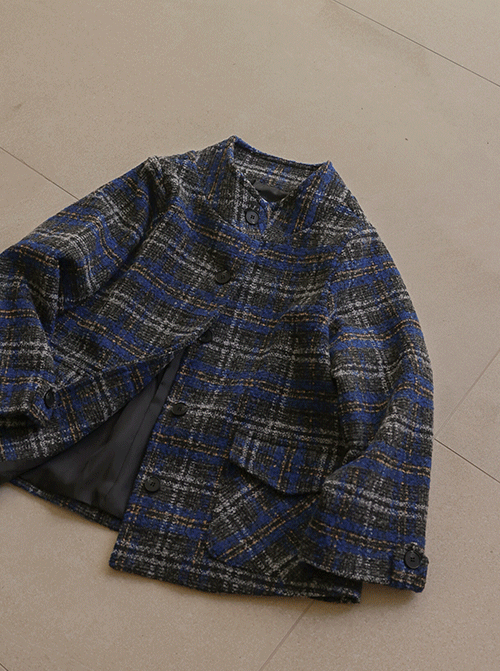 Rigona Check Wool Coat U6034