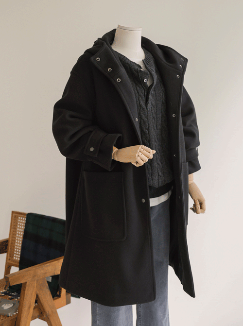 Gaia Hood Wool Coat U6058