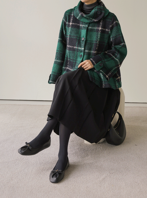 Brea Highneck Wool Coat U6099