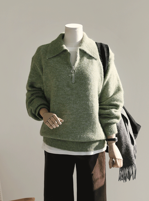 Pentor Half Zip-up Wool Knit K4199