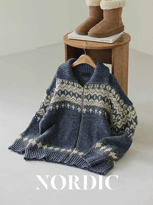 Melon Nordic Knit Zip-up U6128