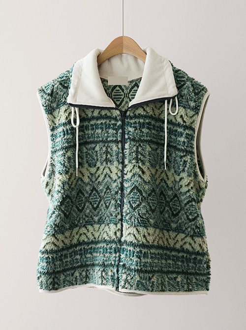 Toni Golden Collar Zip-Up Vest U6129