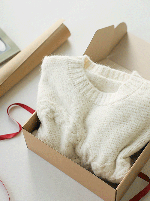 Volant bowknot wool knit K4203