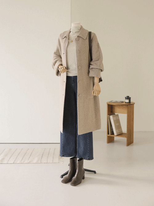 Adelie Wool Hair Coat U6164