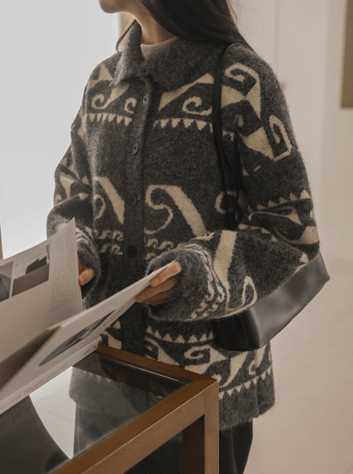 Divas color combination wool cardigan C2662