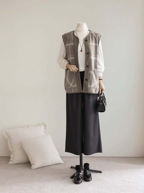 Diruel Check Wool Vest U6184