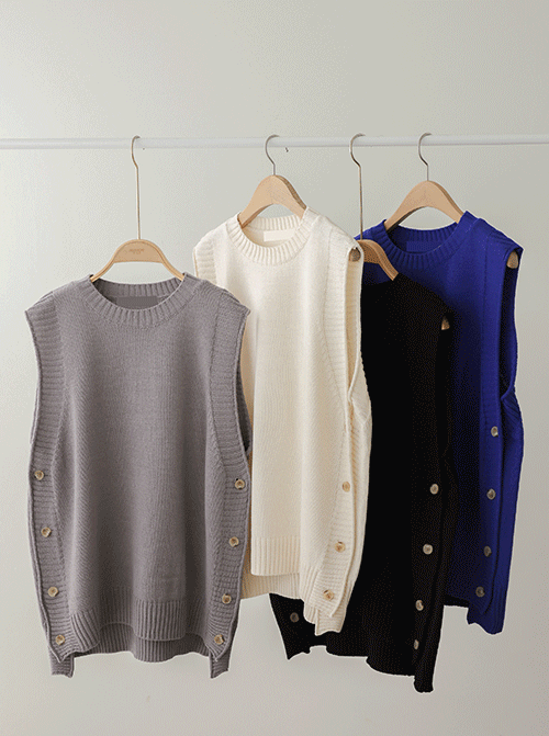 Delmode Button Knit Vest K4274