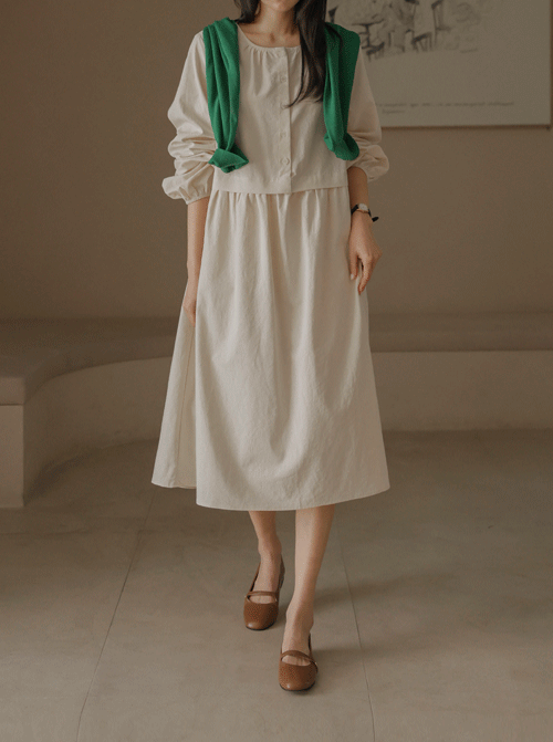 Amino Shirring One Piece D7932