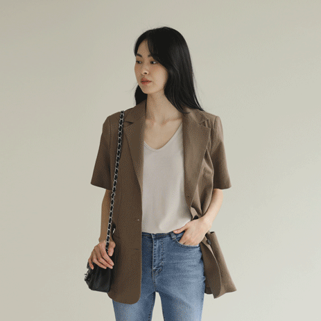 Umoheon Linen Short Sleeve Jacket U5819