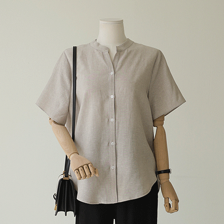 Goduer Linen Short Sleeve Shirt T10002