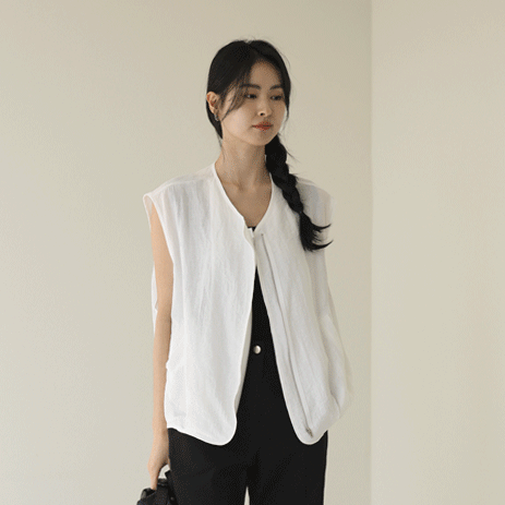 Mizelchi Linen Vest U5856