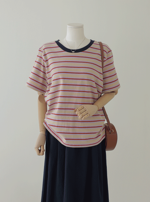 Opila Striped Short T-shirts T11840