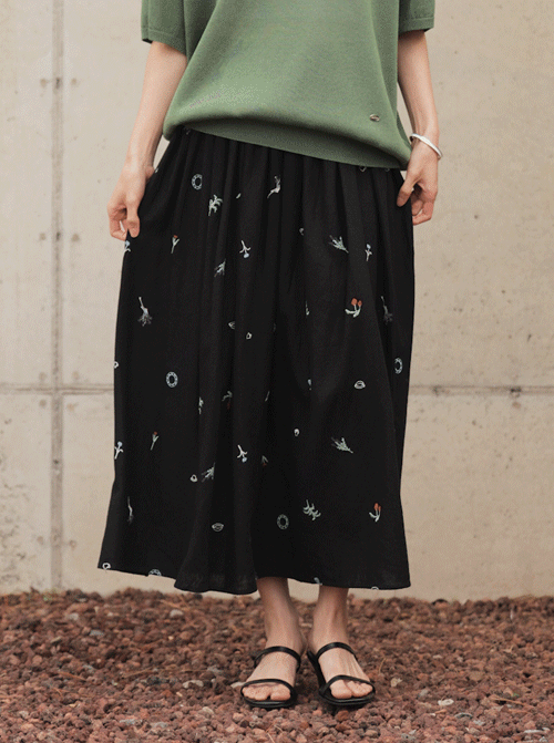 Monedil Linen Rong skirt Y022
