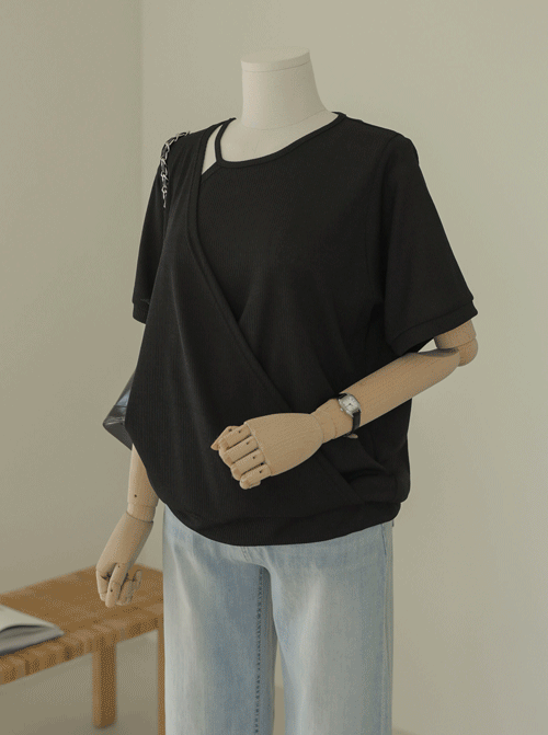 Mirucell Wrap Slit Short T-shirts T12233