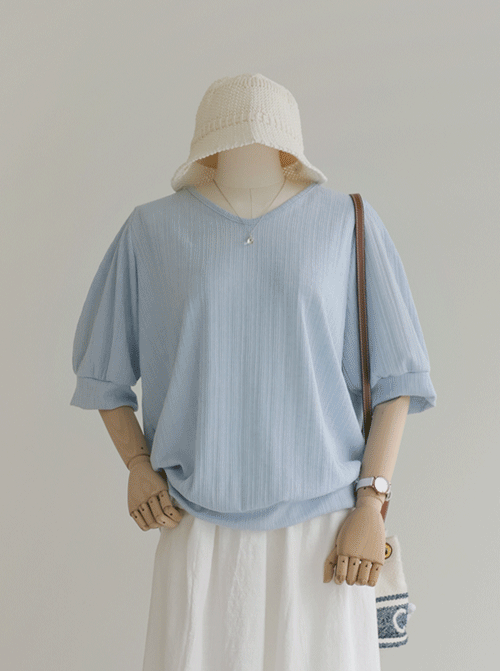 Josire Corrugated Short T shirts T12250
