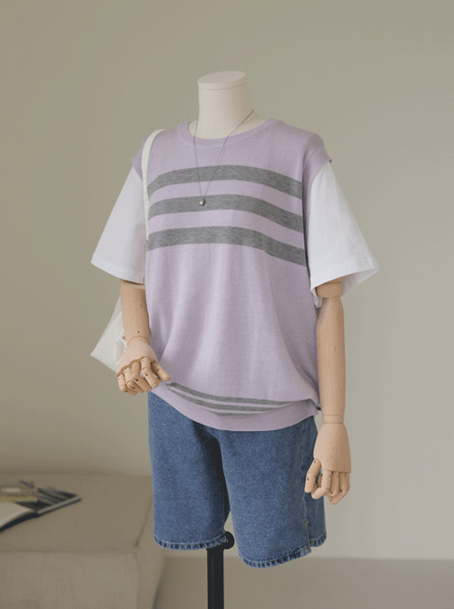 Miros layered short-sleeve knit K4340