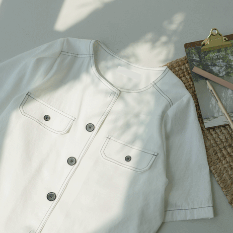 Cotoucher stitch Blouse T8086