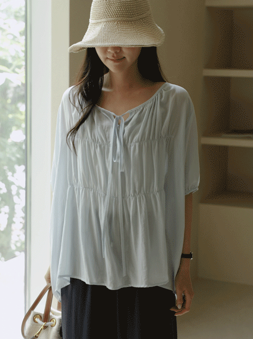 Nezaro Shirring Blouse Y121