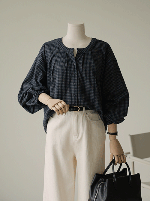 Deckluon Check Blouse T12825