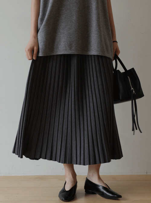 Leather Pleats Skirt Y150