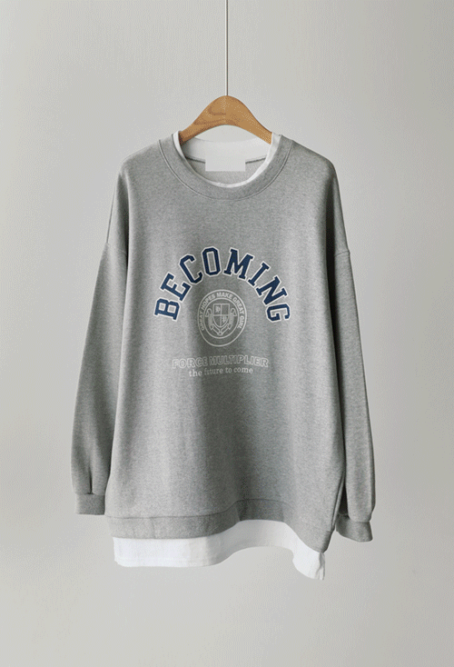 Nefsu layered Sweat Shrits T10883