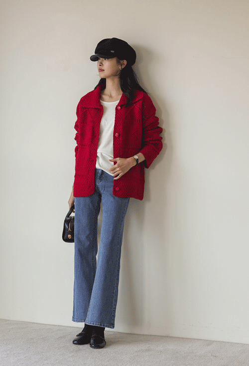 Pibaret Collar Wool Cardigan C2790