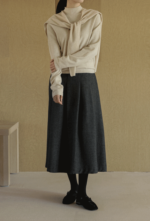 Sasopher Herringbone Wool Skirt SK2530