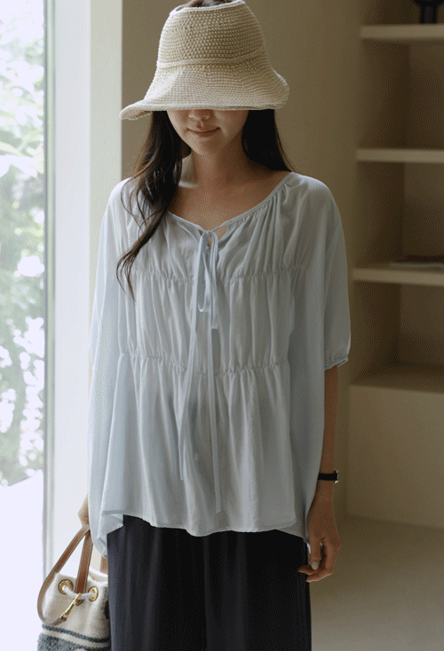 Nezaro Shirring Blouse Y121