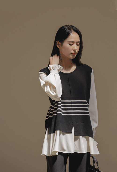 Themepo layered knit K4075